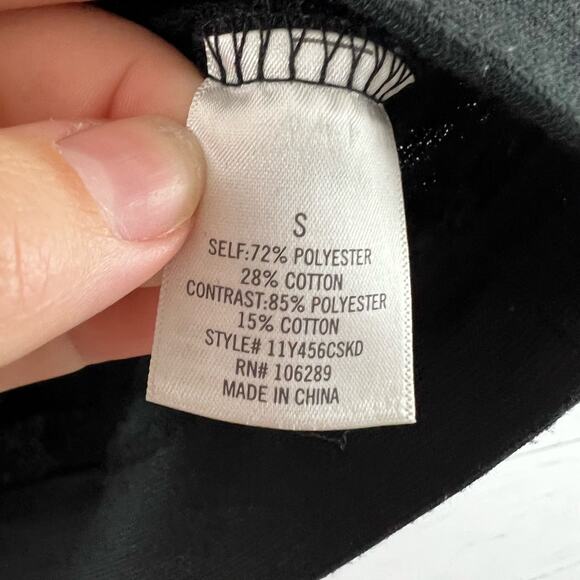 Alya Black Flocked Leopard Print Crew Neck Sweatshirt Size S - Picture 9 of 10